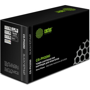 Картридж Cactus CS-PH3260 106R02778 black ((3000стр.) для Xerox Phaser 3052/3260/WC 3215/32) (CS-PH3260) лазерный принтер xerox phaser 3260dni
