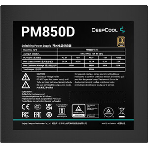 Блок питания DeepCool 850W PM850D (ATX, APFC, 120mm fan, 80 Plus Gold) (R-PM850D-FA0B-EU)