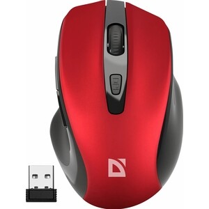 Мышь беспроводная Defender Prime MB-053 red (USB, 6 кнопок, оптическая, 1600dpi) (52052) мышь oklick 806g красный оптическая 3200dpi usb 8but 1431646