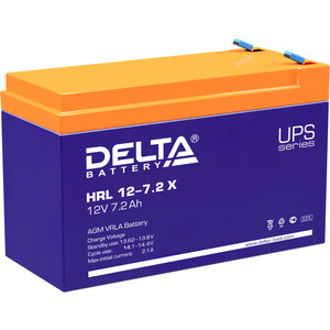 Батарея Delta 12V 7.2Ah (HRL 12-7.2 X) аккумуляторная батарея delta ст1214 ytx14 bs ytx14h bs ytx16 bs yb16b a 12 в 14 ач прямая