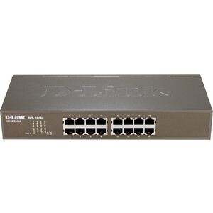 Коммутатор D-Link DES-1016A/E2A 16 портов (16x 100Mbs) (DES-1016A/E2A) коммутатор mikrotik crs310 1g 5s 4s out 10 портов 1x 1gbs 5x 1gbs spf 4x 10gbs sfp crs310 1g 5s 4s out