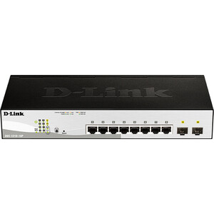 Коммутатор D-Link DGS-1210-10P/FL1A 10 портов (8x 1Gbs PoE, 2x 1Gbs SFP, настраиваемый L2) (DGS-1210-10P/FL1A) tincam 10 100m 4 2 10 port spoe switch 250m poe power over ethernet switch poe network for ip camera network vlan smart switch