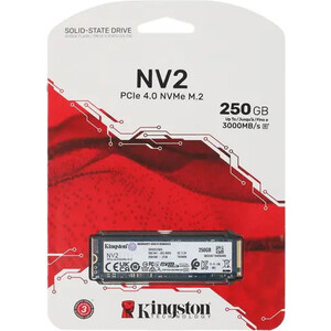 Накопитель Kingston SSD 250Gb PCI-E NVMe M.2 2280 NV1 (SNV2S/250G) ssd накопитель exegate nextpro m 2 2280 256 гб ex282321rus