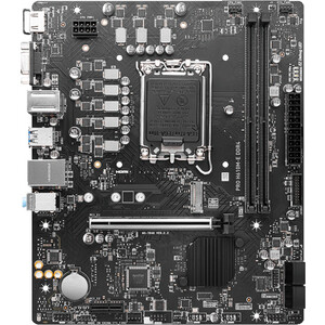 Материнская плата MSI PRO H610M-E DDR4 (LGA1700, H610, 2xDDR4, mATX,VGA+HDMI) кулер для процессора intel laminar rm1 для socket 1700 92мм 3150rpm 29 дб 65вт 4 pin al cu blue led m23901