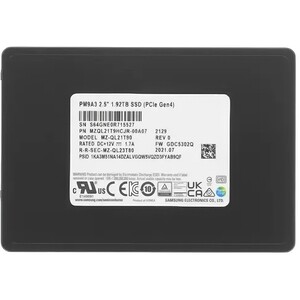 Накопитель Samsung SSD PM9A3 1920Gb U.2 PCI-E 4.0 (MZQL21T9HCJR-00A07) накопитель ssd samsung pm893 240gb mz7l3240hchq 00a07