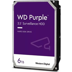 Накопитель Western Digital (WD) HDD 6Tb Purple, 3.5'', 5400rpm, 256Mb, SATA3 (WD64PURZ) seagate barracuda series st4000dm004 3 5 inch mechanical hard disk sata internal hdd 5400rpm 256mb cache for pc mac