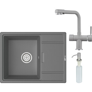 Кухонная мойка и смеситель Point Стил 65 с дозатором, серая (PN3009AL, PN3104AL, PN3201AL) калейдоскоп стил д