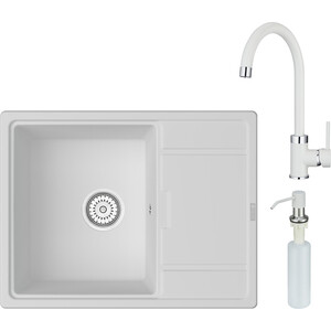 Кухонная мойка и смеситель Point Стил 65 с дозатором, белая (PN3009W, PN3101W, PN3201W) калейдоскоп стил д