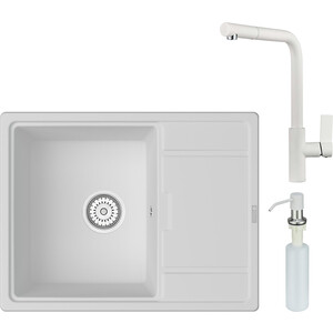 Кухонная мойка и смеситель Point Стил 65 с дозатором, белая (PN3009W, PN3102W, PN3201W) калейдоскоп стил д
