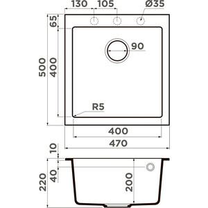 Кухонная мойка Omoikiri Bosen 47A-GR leningrad grey (4993816)