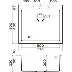 Кухонная мойка Omoikiri Bosen 57A-GB графит (4993818)