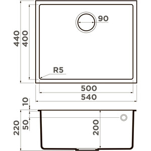 Кухонная мойка Omoikiri Bosen 54-U-ES эспрессо (4997208)