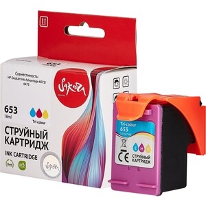 Картридж Sakura 3YM74AE (№653 Tri-colour) для HP, триколор, 11 мл., 600 к.