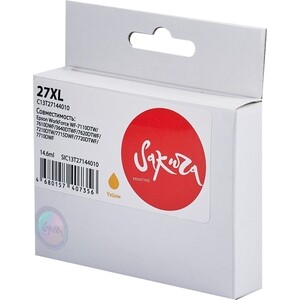 Картридж Sakura C13T27144010 (27XL Yellow) для Epson, желтый, 14,6 мл., 3300 к.