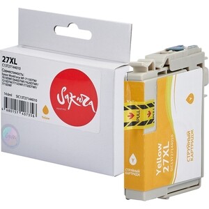 Картридж Sakura C13T27144010 (27XL Yellow) для Epson, желтый, 14,6 мл., 3300 к.