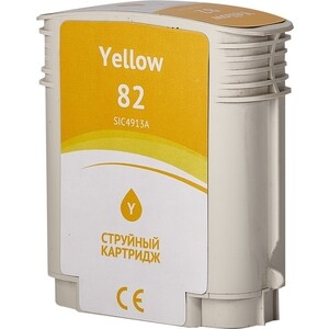 Картридж Sakura C4913A (№82 Yellow) для HP, желтый, 72 мл.