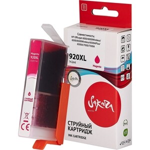 Картридж Sakura CD973AE (№920XL Magenta) для HP, пурпурный, 14,6 мл., 980 к.