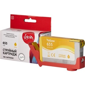 Картридж Sakura CZ112AE (№655 Yellow) для HP, желтый, 11 мл., 600 к.