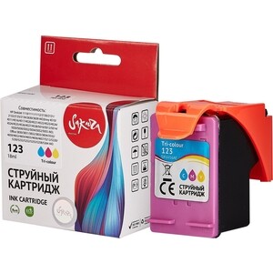 Картридж Sakura F6V16AE (№123 Tri-colour) для HP, триколор, 18 мл., 330 к.