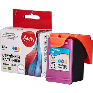 Картридж Sakura F6V24AE (№652 Tri-colour) для HP, триколор, 20 мл., 300 к.