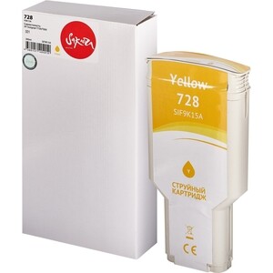 Картридж Sakura F9K15A (№728 Yellow) для HP, желтый, 300 мл.