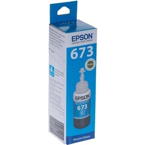 Контейнер с чернилами Epson T6732 C13T673298, 70 мл., 5400 к., голубой контейнер с чернилами epson q140 пигментный