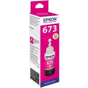 Контейнер с чернилами Epson T6733 C13T673398, 70 мл., 5400 к., пурпурный контейнер с чернилами sakura c13t05a300 t05a1 m для epson пурпурный 20000 к 215 мл