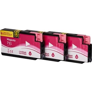 Набор картриджей Sakura CZ135A (№711 Magenta 3-pack) для HP, пурпурный, 26 мл. (3шт)