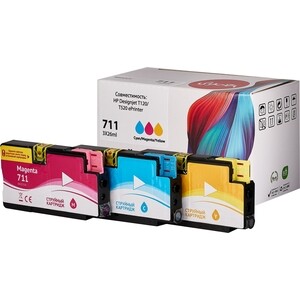 Набор картриджей Sakura P2V32A (№711 Tri-colour) для HP, триколор, 73 мл (3шт)