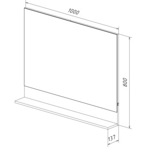 Зеркало Lemark Romance 100х80 с полкой, белый глянец (LM07R100Z)