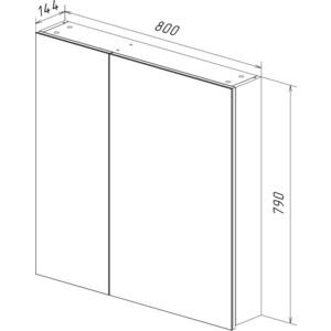 Зеркальный шкаф Lemark Universal 80х80 белый глянец (LM80ZS-U)