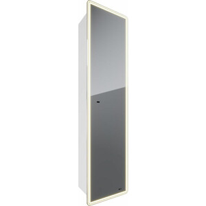 Зеркальный пенал Lemark Element 40х160 правый, подсветка, сенсор, белый (LM40PZE) зеркальный шкаф mixline стив 60х81 правый белый 4640030869039