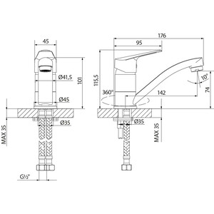 Смеситель для раковины Lemark Partner хром (LM6507C)