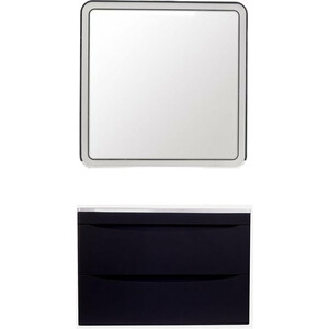 Мебель для ванной Style line Бергамо мини 90х35 подвесная, антискрейтч черный
