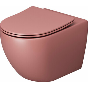 Унитаз подвесной безободковый Grossman Color с сиденьем микролифт, розовый матовый (GR-4411PIMS) унитаз подвесной безободковый grossman с тонким сиденьем микролифт синий матовый gr 4455blms