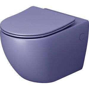 Унитаз подвесной безободковый Grossman Color с сиденьем микролифт, фиолетовый матовый (GR-4411LIMS) унитаз подвесной безободковый avimano emotion с сиденьем микролифт белый глянцевый 1000070