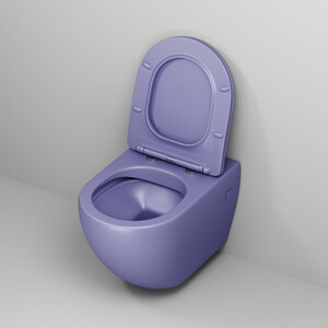 Унитаз подвесной безободковый Grossman Color с сиденьем микролифт, фиолетовый матовый (GR-4411LIMS) Color с сиденьем микролифт, фиолетовый матовый (GR-4411LIMS) - фото 3