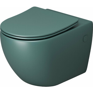 Унитаз подвесной безободковый Grossman Color с сиденьем микролифт, зеленый матовый (GR-4411OLMS) скамейка садовая складная с мяг сиденьем зеленый до 100 кг 54 5 28 42 5 скм2