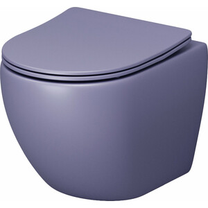 Унитаз подвесной безободковый Grossman Color с сиденьем микролифт, фиолетовый матовый (GR-4455LIMS) подвесной безободковый унитаз с сиденьем микролифт grossman gr 4455lims