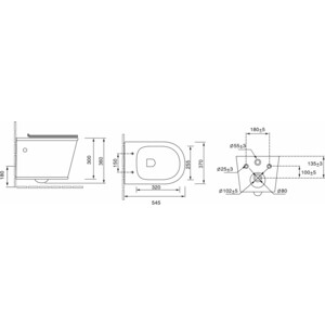 Унитаз подвесной безободковый Grossman Retro с сиденьем микролифт, белый матовый (GR-4482MS) Retro с сиденьем микролифт, белый матовый (GR-4482MS) - фото 2