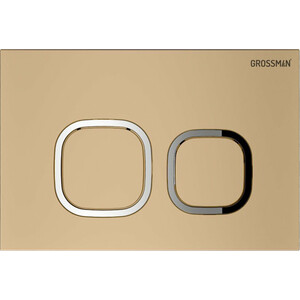 Комплект унитаза Grossman Color сиденье микролифт, инсталляция, клавиша золото матовая, светло-серый матовый (97.4455GLMS.02.310)