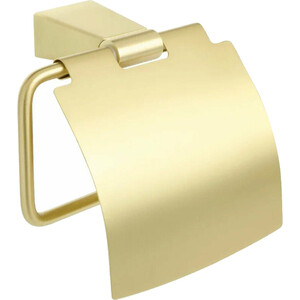 Держатель туалетной бумаги Fixsen Trend Gold с крышкой, матовое золото (FX-99010) держатель однорядный открытый алюминий золото антик 2 8 см