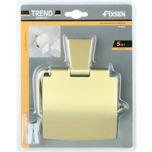 Держатель туалетной бумаги Fixsen Trend Gold с крышкой, матовое золото (FX-99010)