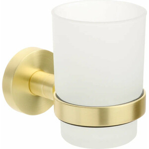 Стакан для ванной Fixsen Comfort Gold золото-сатин/стекло матовое (FX-87006) зеркало для ванной vigo vento comfort 60x60 см с подсветкой датчиком и обогревом