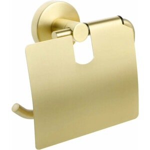 Держатель туалетной бумаги Fixsen Comfort Gold с крышкой, золото-сати (FX-87010) держатель туалетной бумаги iddis petite матовое золото petg000i43