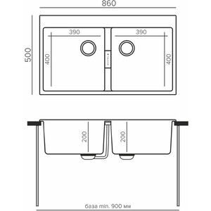 Кухонная мойка Tolero Loft TL-862 грей (856363)
