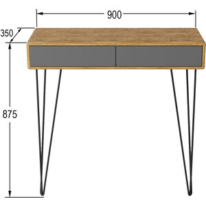 Стол-консоль Мебелик Телфорд дуб американский/графит (П0005128)