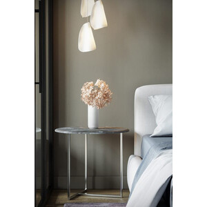 Стол журнальный Мебелик Альбано серый мрамор/хром (П0001045) стол придиванный мебелик агами серый мрамор