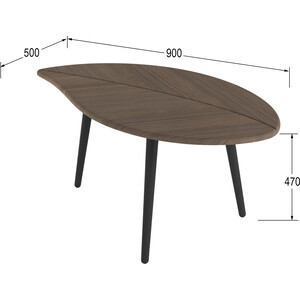 Стол журнальный Мебелик Берли (12 мм) акация (П0006765)