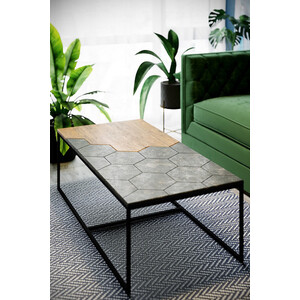 Стол журнальный Мебелик Китч дуб американский/серый бетон (П0003275)
